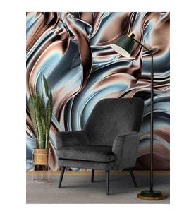 Dreamwall 3D Renk Dalga Desenli Isı Ve Ses Yalıtımlı Sağlıklı Tekstil Duvar Kağıdı (Çok Renkli)