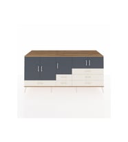 Kronos Konsol 6 Raflı 6 Çekmeceli 5 Kapaklı 220x59x99 Çam-Antrasit/Aytaşı