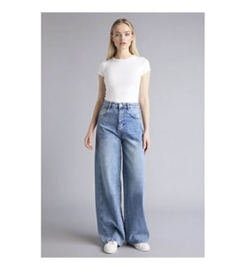 Defacto Wide Leg Normal Bel Mavi Kadın Jean Pantolon G8837AX/NM28
