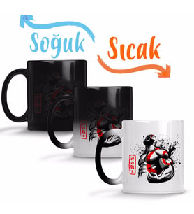 God of War Silhouette Sihirli Kupa Bardak Porselen