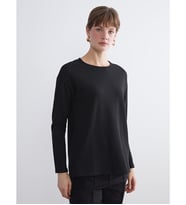 LCW EVERYDAY Siyah Bisiklet Yaka Oversize Kadın Tişört