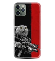 Apple iPhone 11 12 13 14 Pro Max Kılıf Desemli Silikon Çılgın Kedi 1674