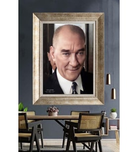 Gümüş Çerçeveli Atatürk Tablo za336