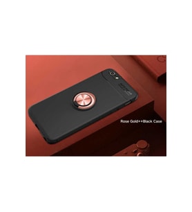 Apple iPhone 8 Uyumlu Kılıf Zore Ravel Silikon Kapak (Siyah-Rose Gold)