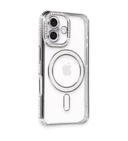 Iphone 16 Kılıf Joke Simli Magneticsafe Kılıf - Gri