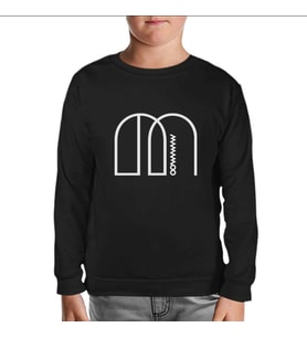 Mamamoo - Logo M Siyah Çocuk Sweatshirt