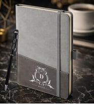 BK Gift Kişiye Özel Gri Termo Deri Defter ve Touchpen Kalem Seti -8,  Kurumsal ve Özel Hediye, Yeni İş Hediyesi