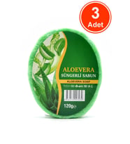 Aloevera Özlü Süngerli Sabun Banyo Duş Sabunu 120 G x 3 Adet