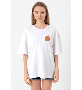 One Piece Anime Mera Mera Devil Fruit Beyaz Kadın Oversize Tshirt