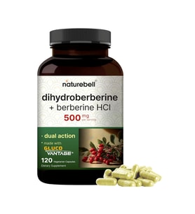 NatureBell Dihydroberberine with Berberine HCl 500mg, 120 Veggie Capsules  5X Better Absorbed with GlucoVantage Supports.Abd (Renksiz)
