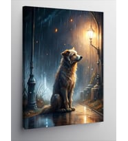 Kanvas Tablo Yağmur Ve Köpek