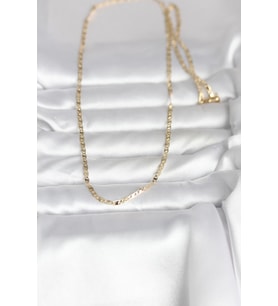14K Gold Renk Yassı Zincir 60 cm Kadın Kolye (CM) (Standart)