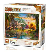 KS Games 4000 Parça Çiftlik Evinde Gün Batımı Puzzle
