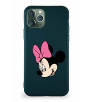 Apple iPhone 11 Pro Soft Premier Kapak Minnie Mouse-B Tasarımlı Silikon Kılıf - Yeşil (Şeffaf)