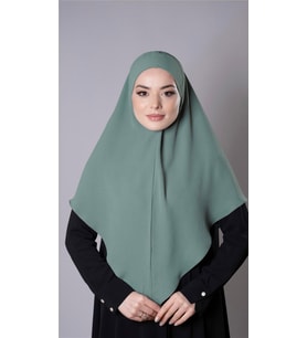 Çağla Yeşili Pratik Hazır Geçmeli Tesettür Eşarp Aerobin Kumaş Düz Hijab 2309_32