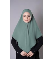Çağla Yeşili Pratik Hazır Geçmeli Tesettür Eşarp Aerobin Kumaş Düz Hijab 2309_32