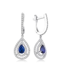 1.75 Karat Safir Pırlanta Küpe