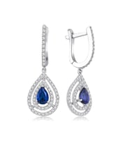 1.75 Karat Safir Pırlanta Küpe