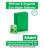 Özel Üretim %100 Doğal Koku Yüz Cilt Beyazlatıcı Organik Nemlendirici Çay Ağacı Sabunu 5 Adet