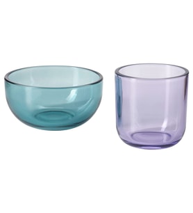 Tealight Mumluk, Mavi-Lila, 2 adet