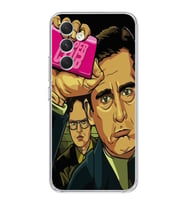 Samsung Galaxy A15 Uyumlu Michael Scott Fight Club Tasarımlı Şeffaf Telefon Kılıfı