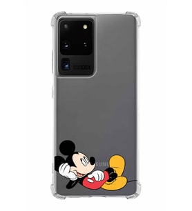 Samsung Galaxy S20 Ultra  Köşe Korumalı Antişok Kapak Mickey Mouse Tasarımlı Şeffaf  Kılıf