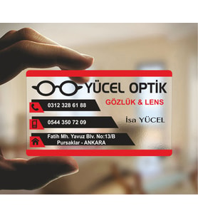 0.500 MİKRON ŞEFFAF BUZLU PVC KARTVİZİT - OPTİKÇİ - 500 ADET