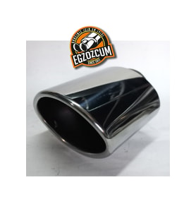 60 mm Tekli Krom oval yassı kesik  sessiz egzoz ucu eksoz 1 adet--EGZOZCUM