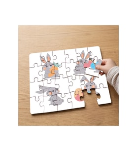 Sevimli Yavru Paskalya Tavşanları Tasarımlı 24 Parça Ahşap Çocuk Puzzle MPK0675
