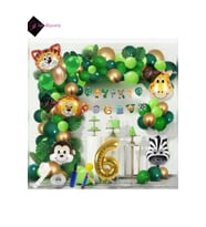 6 Yaş İYİ Kİ DOĞDUN Uzar Yazı Safari Temalı Folyo Lüks Zincir Balon Seti