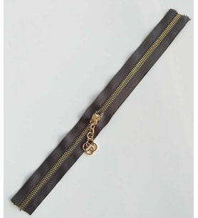 Angel Çanta Aksesuar Başlıklı Fermuar 40 Cm Light Gold Metal Koyu Vizon