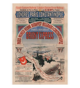 Orient Express - Tren Seyahat Baskısı Tablo Ahşap Poster Dekoratif
