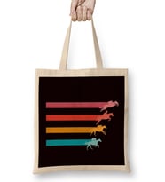 Retro Equestrian Sport Vintage Horses Riding Horse Dressage Bez Çanta Uzun Saplı