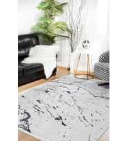 Dijital Kaymaz Yıkanabilir Beyaz Modern Salon Halısı Mutfak Halısı Koridor Halısı Yolluk HLN1023