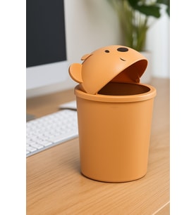 Sevimli Ayıcıklı Masa Üstü Mini Çöp Kutusu 1 Litre