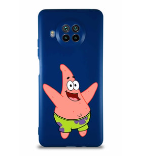 Xiaomi Mi 10T Lite Soft Premier Kapak Patrick Yıldız Tasarımlı Silikon Kılıf - Lacivert (Şeffaf)