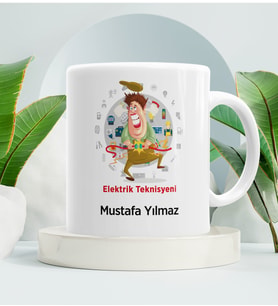 Elektrik Teknisyeni Kupa Bardak Beyaz