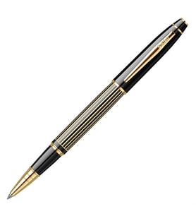 Scrikss Noble 35L Çizgi Desenli Roller Kalem Siyah Altın