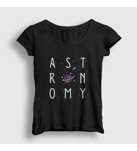 Presmono Kadın Siyah Uzay Bilim Astronomi Astronomy T-Shirt 478053tt