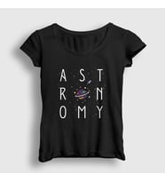 Presmono Kadın Siyah Uzay Bilim Astronomi Astronomy T-Shirt 478053tt