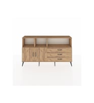 Arges Konsol 5 Raflı 3 Çekmeceli 2 Kapaklı 176x30x99 Çam-Çam