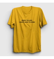 Presmono Unisex Sarı Sorry I M Late T-Shirt 412699tt (Sarı)