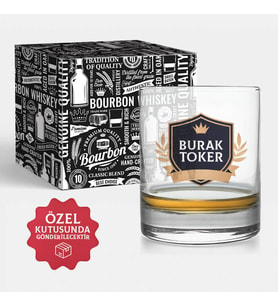 İsme Özel Viski Bardağı Hediyelik Şık Kutusunda
