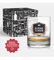 İsme Özel Viski Bardağı Hediyelik Şık Kutusunda