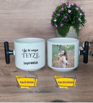 İyi Ki Varsın Teyze Kupa Bardak Fotoğraflı T Siyah Kulplu Teyzeye Doğum Günü Hediyesi