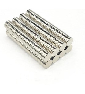 Adet 8x2mm Yuvarlak Güçlü Neodyum Mıknatıs (Çap 8 m m Kalınlık 2 mm)
