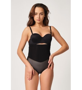 SİYAH MI Emay 2945 Tül Karyokalı Slip Lazer Korse