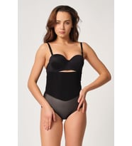 SİYAH MI Emay 2945 Tül Karyokalı Slip Lazer Korse