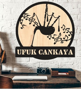 Kişiye Özel Gayda Müzik Temalı Ahşap Duvar Tablo