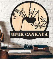 Kişiye Özel Gayda Müzik Temalı Ahşap Duvar Tablo